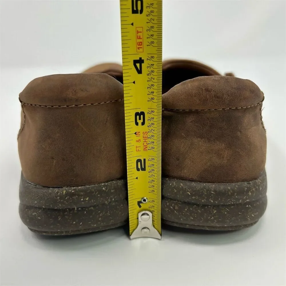 Clarks Women's Roseville Sky Brown Leather Slip-On Loafers Size 10 Wide Comfort